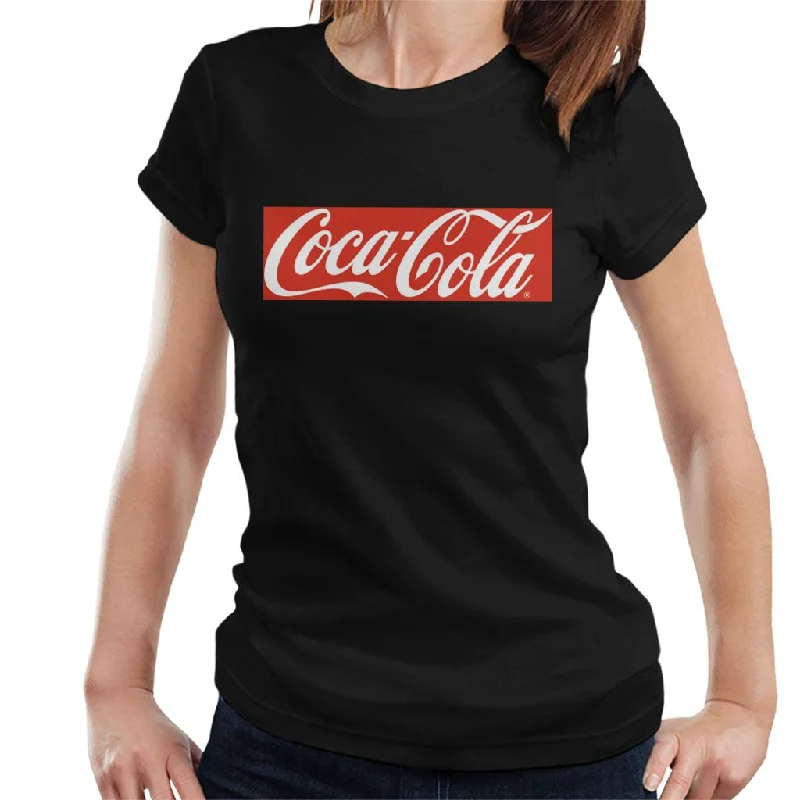 Coca Cola Block Logo Women's T-Shirt-- Chenille Blend Fleece Blend Nylon Blend