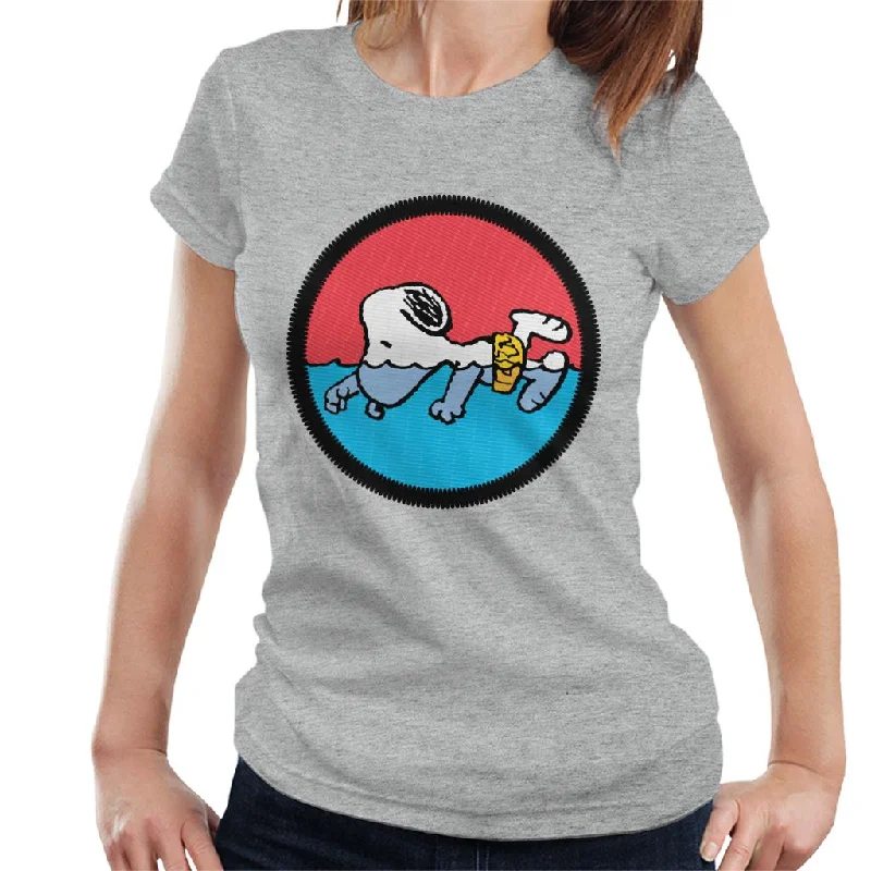 Peanuts Snoopy Swimming Women's T-Shirt-- Plaid T-Shirt Polka Dot Checkered