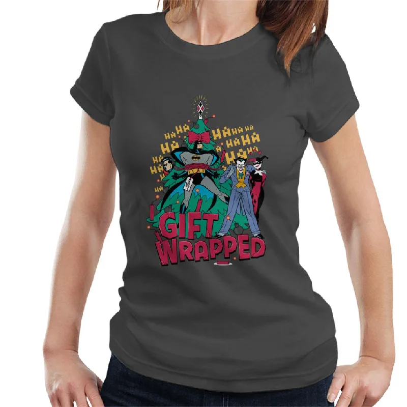 Batman Christmas Joker I Gift Wrapped Women's T-Shirt-- Houndstooth Herringbone Solid
