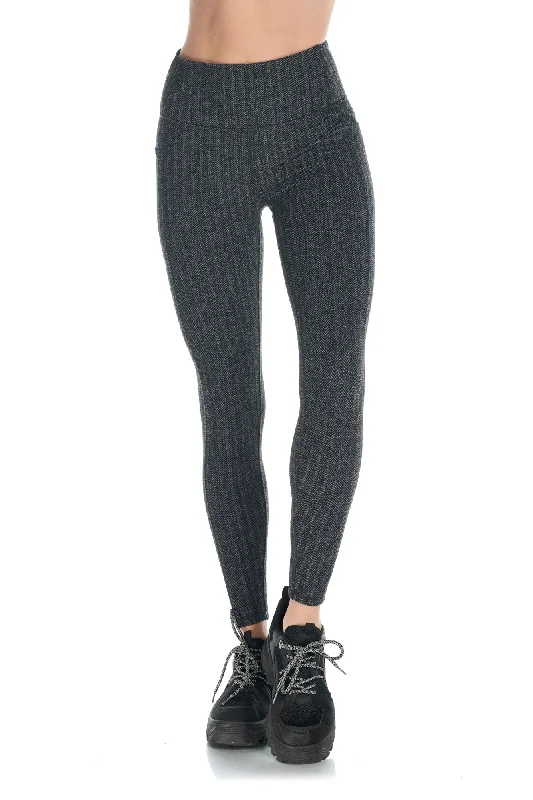 Run Herringbone Jacquard Warm Legging Trendy Sweat-Wicking Workout Leggings