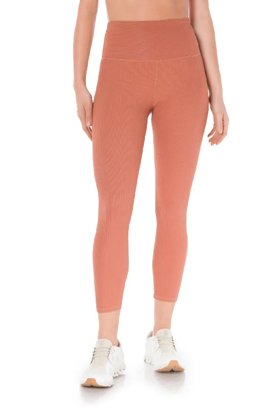 Canyon Seamless Ribbed Legging Trendy Leather-Look Workout Leggings