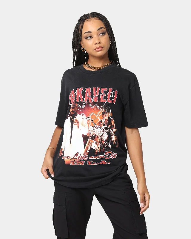 Tupac To Live And Die In LA T-Shirt Black Wash-- Machine Wash Dry Clean Hand Wash