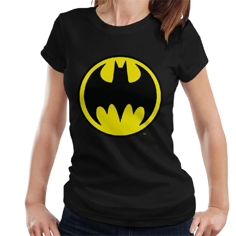 Batman Yellow Logo Women's T-Shirt-- Layered Multi-layer Single Layer