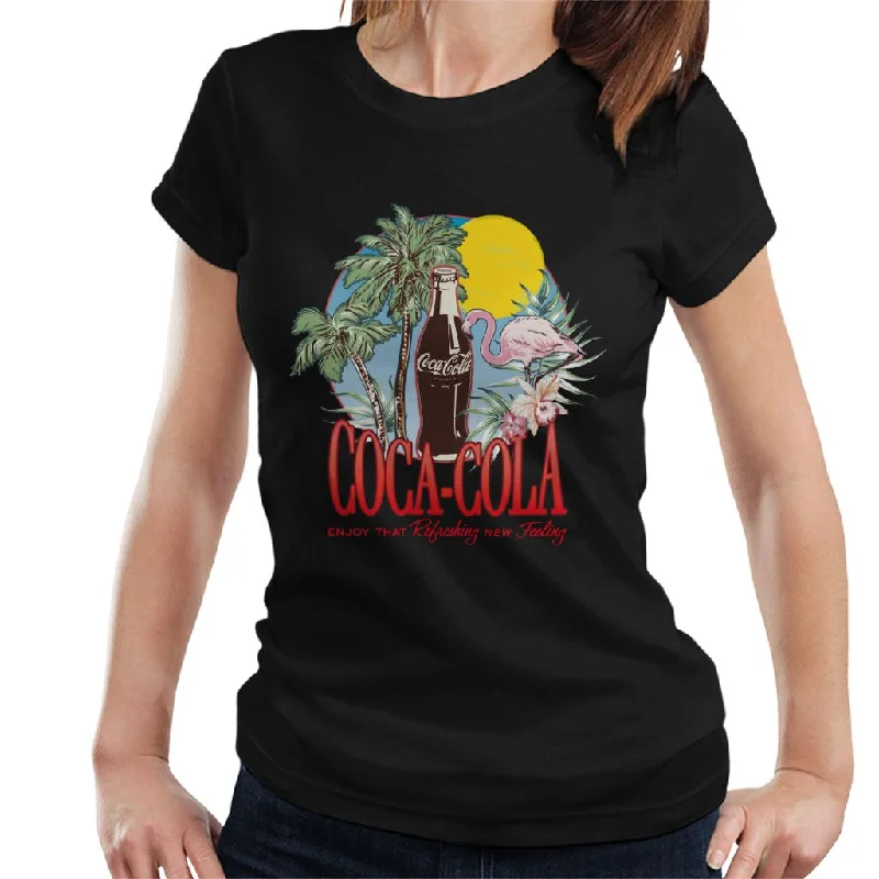 Coca Cola Summer 1886 Logo Women's T-Shirt-- Silk Blend Satin Velvet