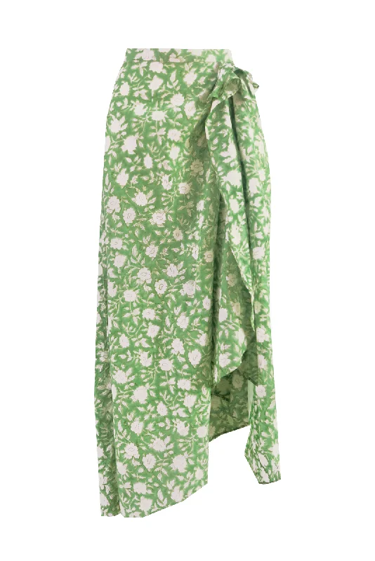 Nagpur Skirt (Green) linen skirt relaxed