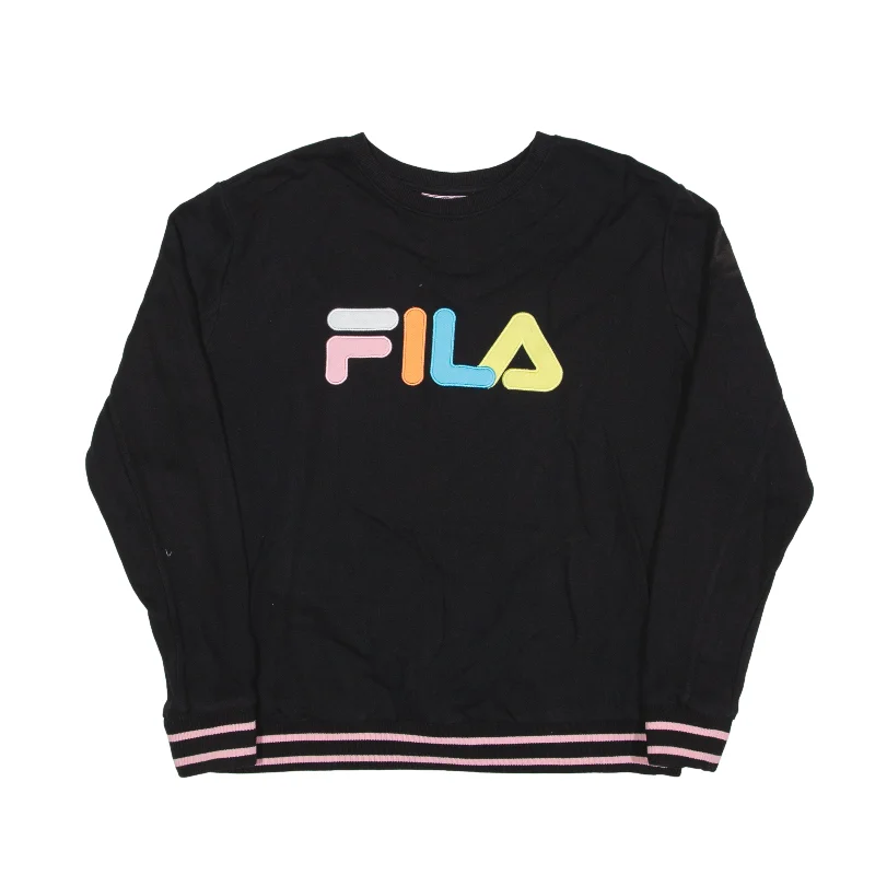 FILA Sweatshirt Black Womens XL Hoodie with Full-Zip Functional Layering