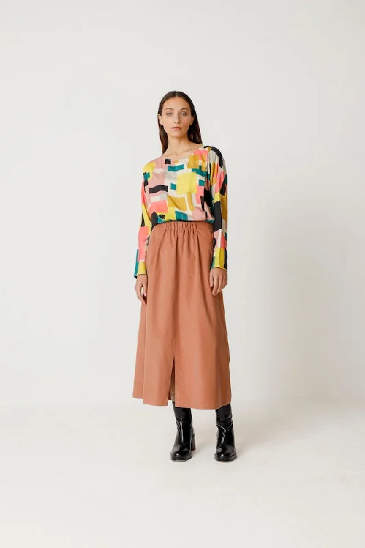 LAVANDERA Sabik skirt misty rose women high slit skirt