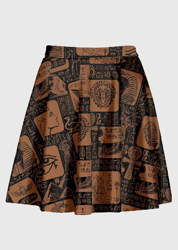Plus Size Egyptian Hieroglyphs Pattern Skirt corduroy skirt durable
