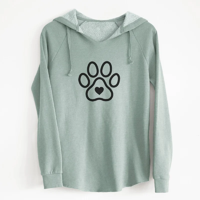 Paw with Heart - Cali Wave Hooded Sweatshirt Hoodie with Hem Embroidery Detailed Premium
