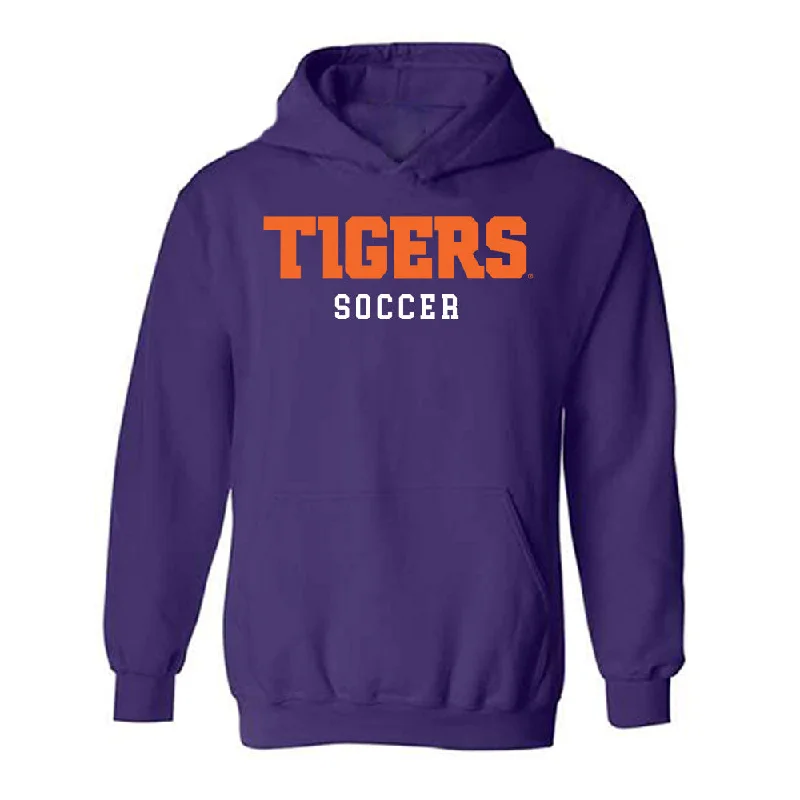 Clemson - NCAA Women's Soccer : Ella Johnson - Classic Shersey Hooded Sweatshirt Hoodie with Hem Patch Decorative Personalized