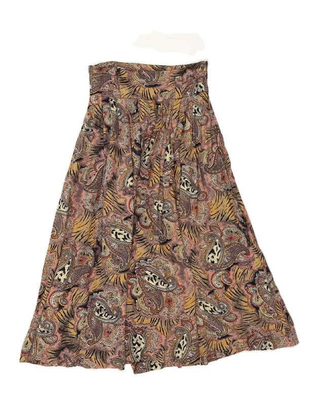 VINTAGE Womens Maxi Skirt W28 Medium Multicoloured Paisley denim skirt classic