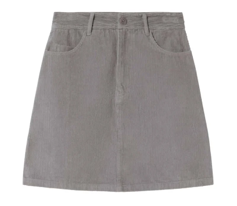 THINKING MU Marsha corduroy skirt river women button skirt front