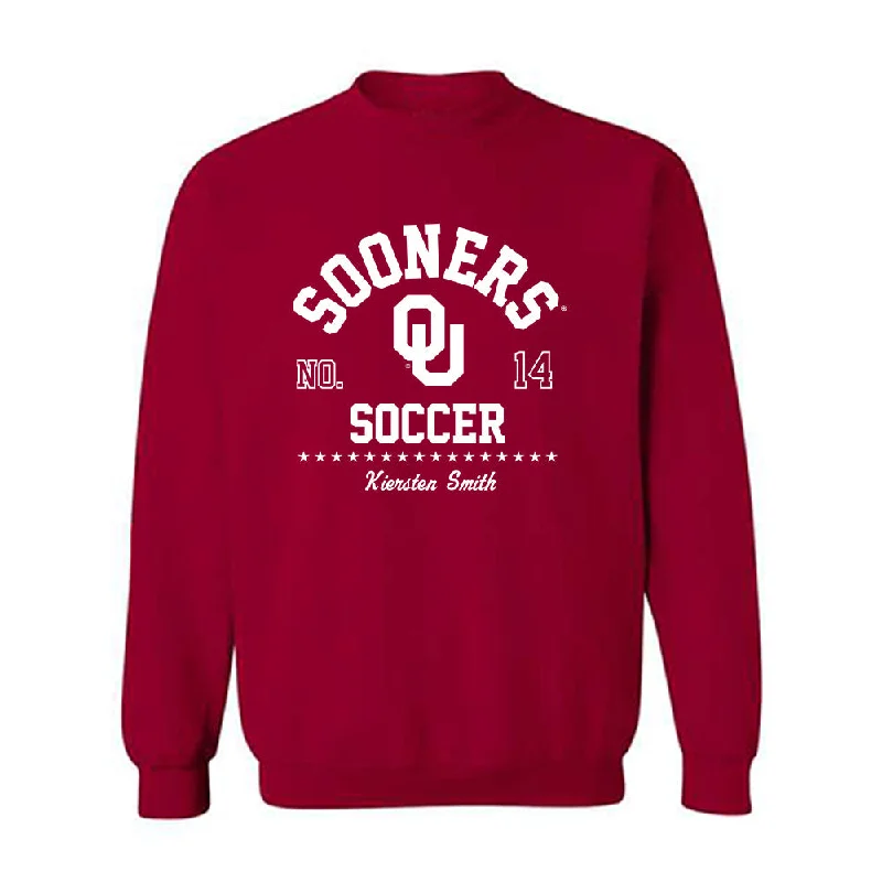 Oklahoma - NCAA Women's Soccer : Kiersten Smith - Classic Fashion Shersey Crewneck Sweatshirt Hoodie with Hem Lace Feminine Delicate