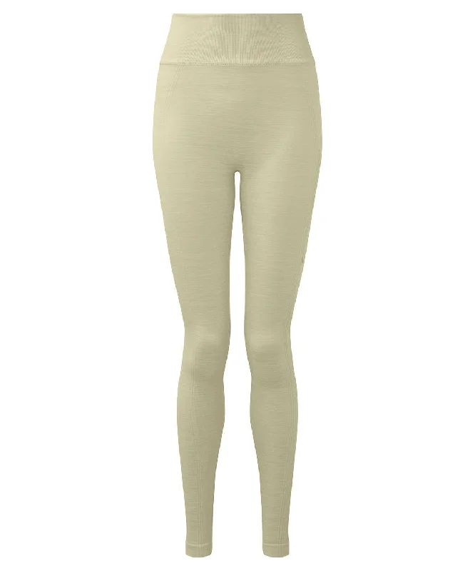 Sage Green Melange - Women's TriDri® recycled seamless 3D fit multi-sport flex leggings Cozy Ribbed Leggings