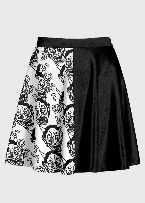 Plus Size Japanese Hannya Gothic Skirt silk skirt luxurious