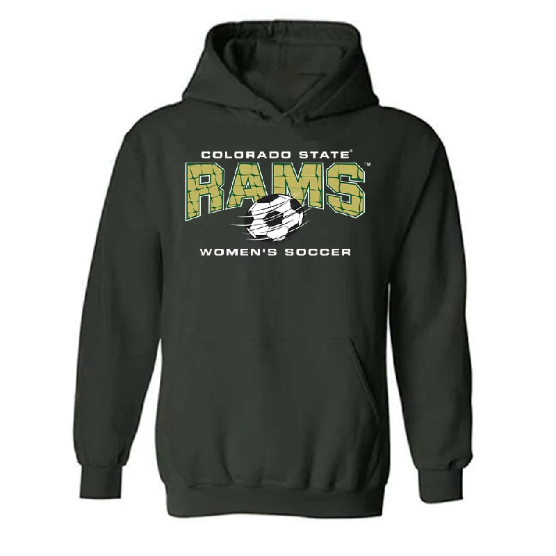 Colorado State - NCAA Women's Soccer : Kaja Dionne - Hooded Sweatshirt Hoodie with Hem Raw Edge Edgy Unfinished