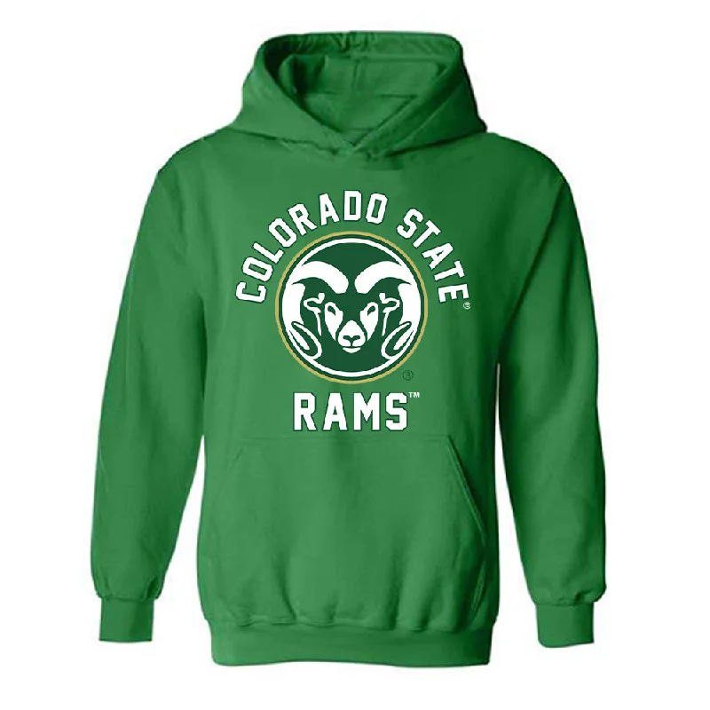 Colorado State - NCAA Women's Soccer : Kaja Dionne - Generic Shersey Hooded Sweatshirt Hoodie with Hem Patch Decorative Personalized