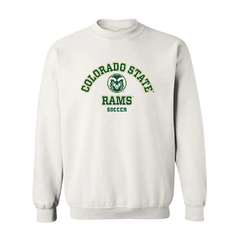 Colorado State - NCAA Women's Soccer : Kaja Dionne - Crewneck Sweatshirt Hoodie with Hem Applique Textured Unique