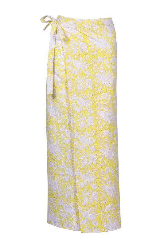 Jaipur Wrap Skirt (Yellow) linen skirt natural