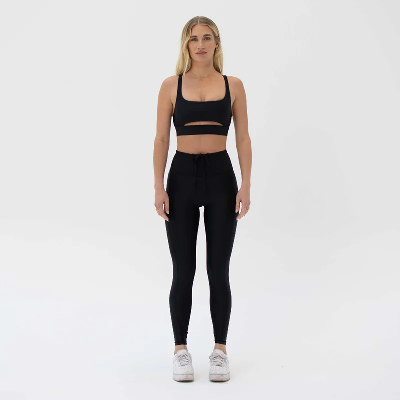 Ultimate Tied Leggings Obsidian Fashionable Quick-Dry Yoga Pants