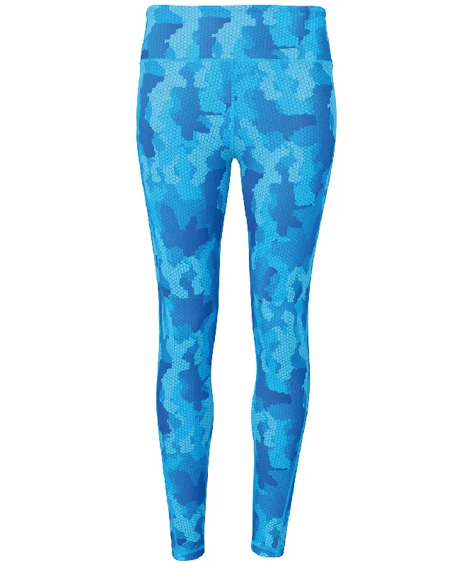 Camo Sapphire - Women's TriDri® performance Hexoflage® leggings Cozy Bootcut Leggings