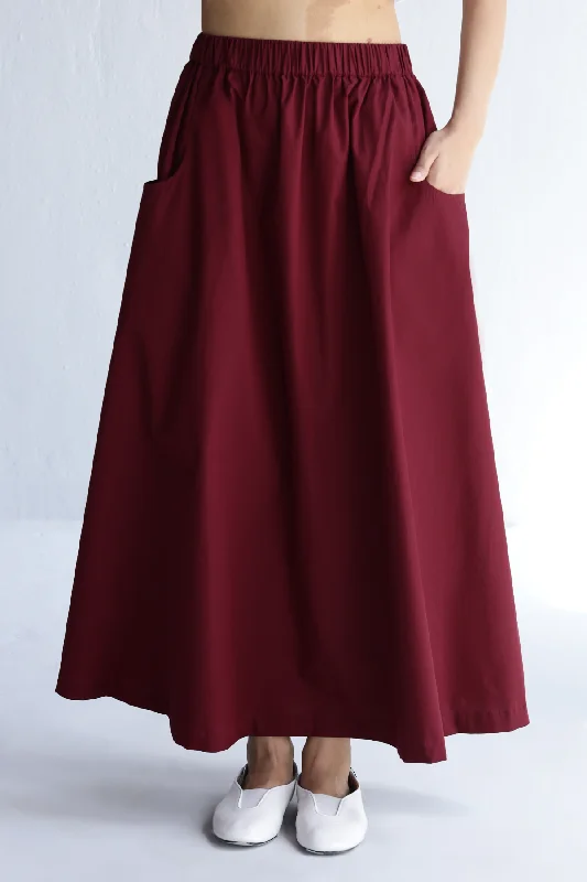 Aiko Skirt: Merlot slim fit skirt