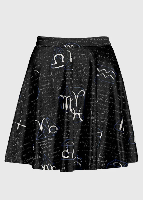 Plus Size Dark Academia Zodiac Sign Skirt button skirt front