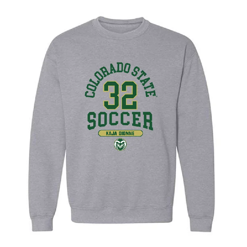 Colorado State - NCAA Women's Soccer : Kaja Dionne - Crewneck Sweatshirt Hoodie with Hem Frayed Vintage Worn