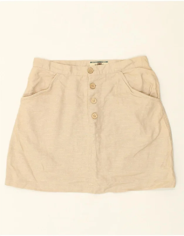 VINTAGE Womens Mini Skirt UK 12 Medium W28 Beige cashmere skirt soft
