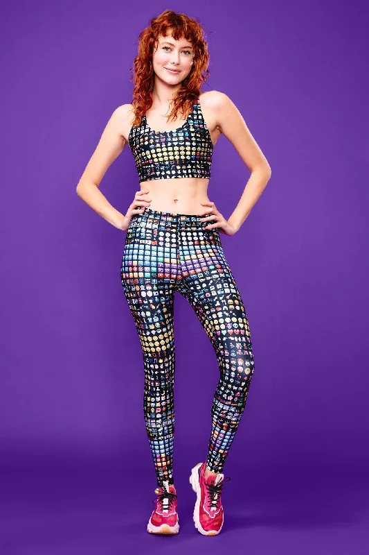 Hi-Shine Leggings in Emoji Trendy Side-Pocket Leggings
