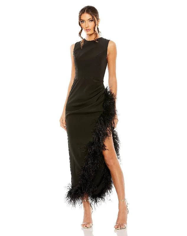 Feathered Dress Tunics Formal black