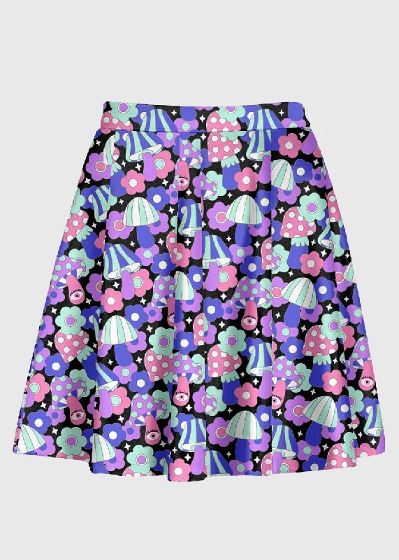 Plus Size Flower Cute Retro Mushroom 60s Skirt wool skirt warm