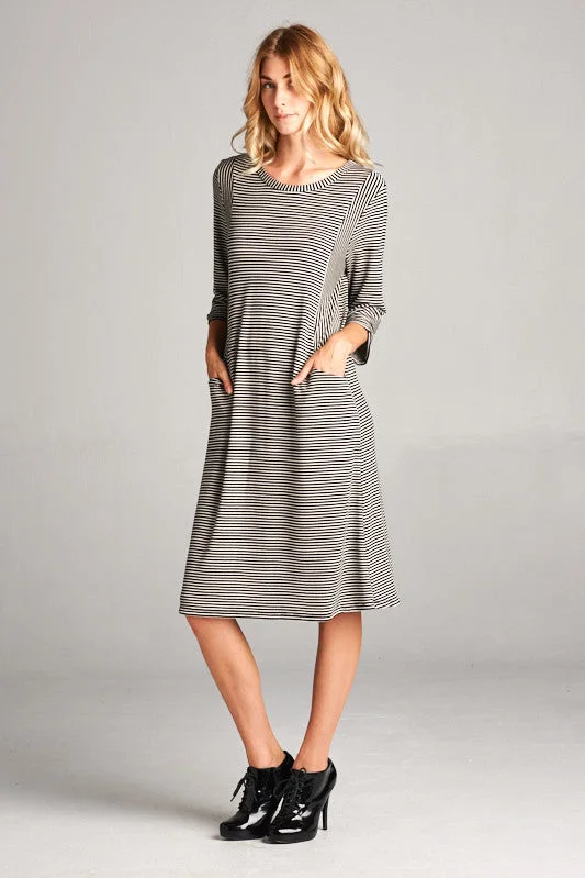 Penelope Pin Stripe Dress Tunics Summer linen