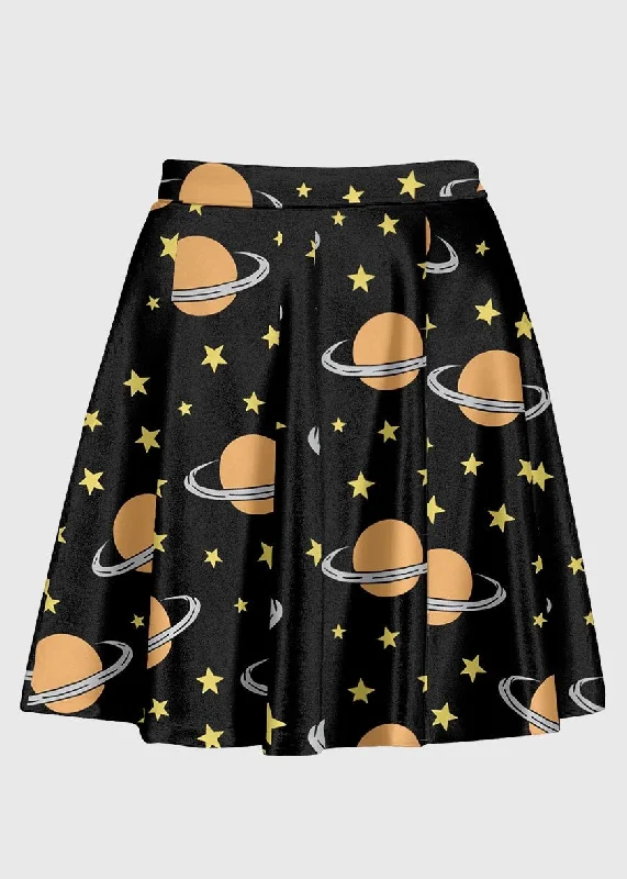 Plus Size Saturn Planet Universe Skirt casual skirt length