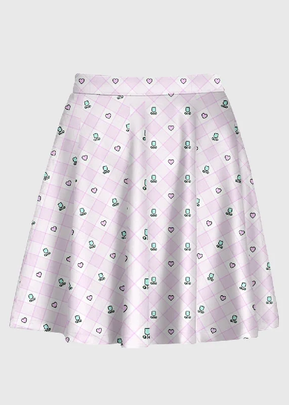 Plus Size Flower Fairy Kei Kawaii Plaid Skirt corduroy skirt comfortable