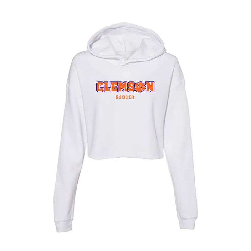 Clemson - NCAA Women's Soccer : Ella Johnson - Women's Crop Fleece Hoodie Hoodie with Print Artistic Unique