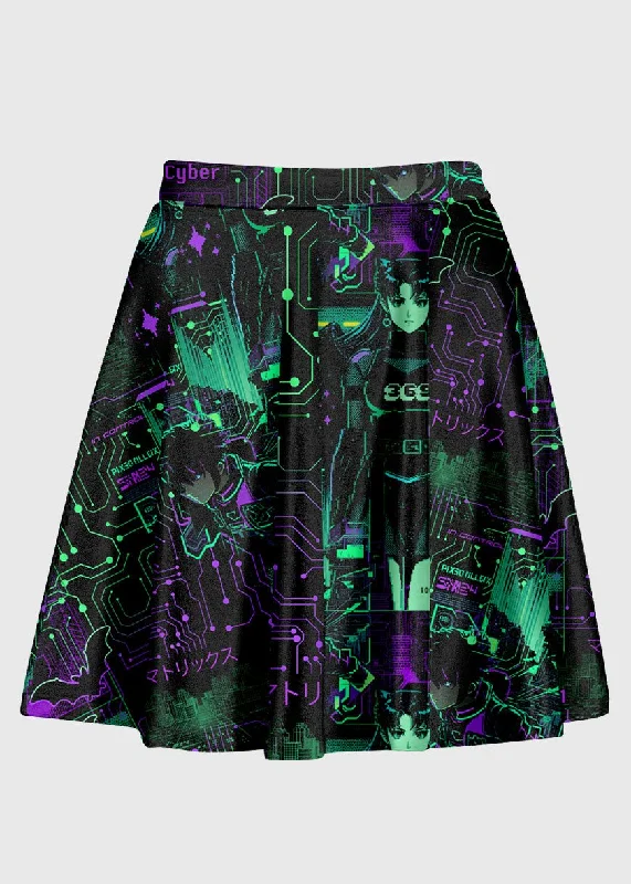 Plus Size Techno Anime Raver Skirt high slit skirt