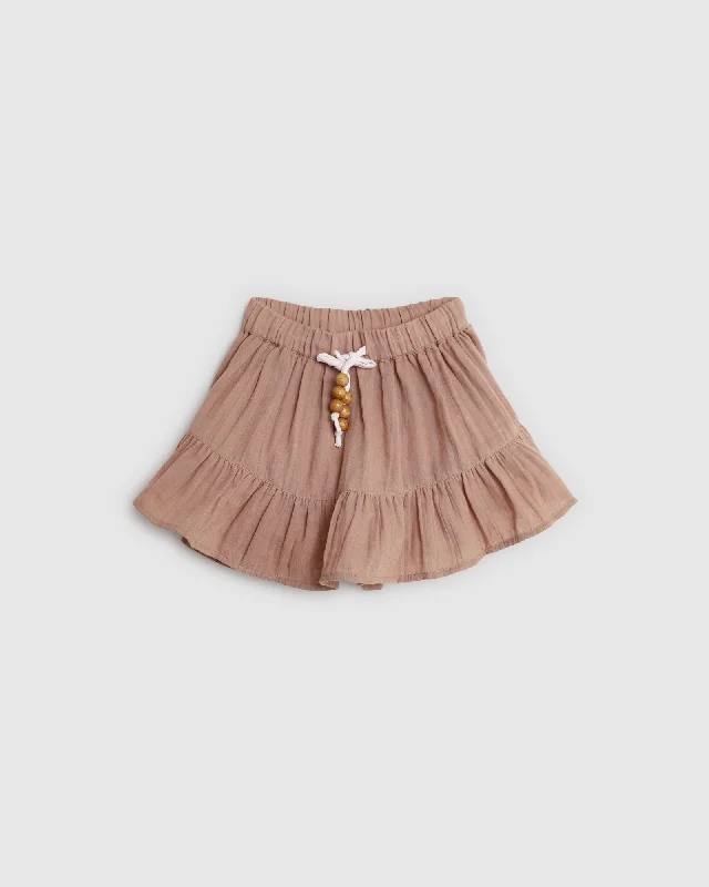 Daffodil Skirt - Mocha silk skirt lustrous
