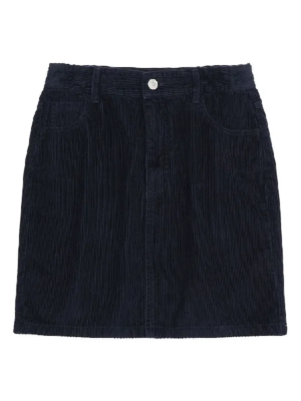 KCA 2040017 Irregular corduroy skirt 1412 night sky women elastic waist skirt