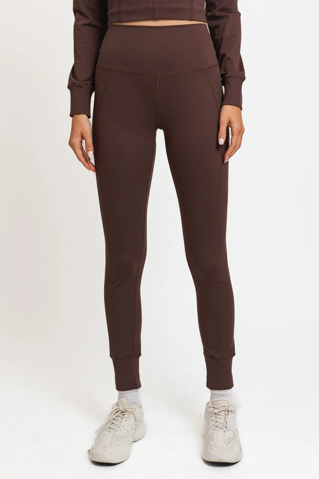 High Waist Banded Cuffs Jogger Pants Leggings Cozy Oversized Leggings
