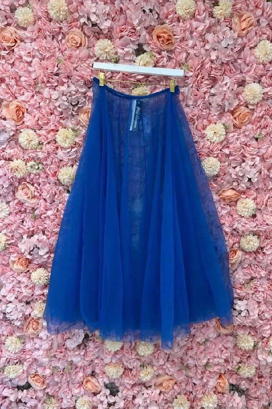 Long Full Chiffon Skirt - Royal relaxed fit skirt