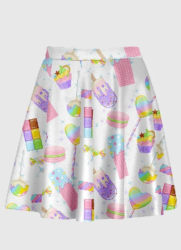 Sugar Galaxy White Flare Skirt zip skirt side