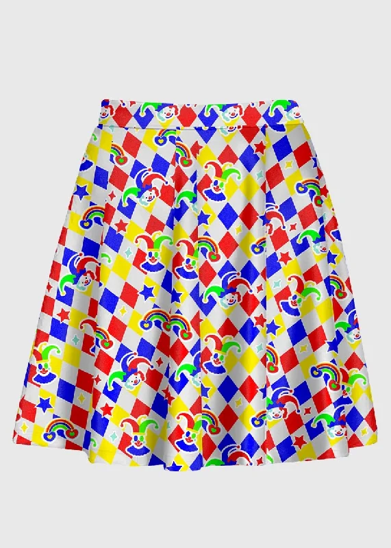 Plus Size Primary Color Clowncore Skirt zip skirt side