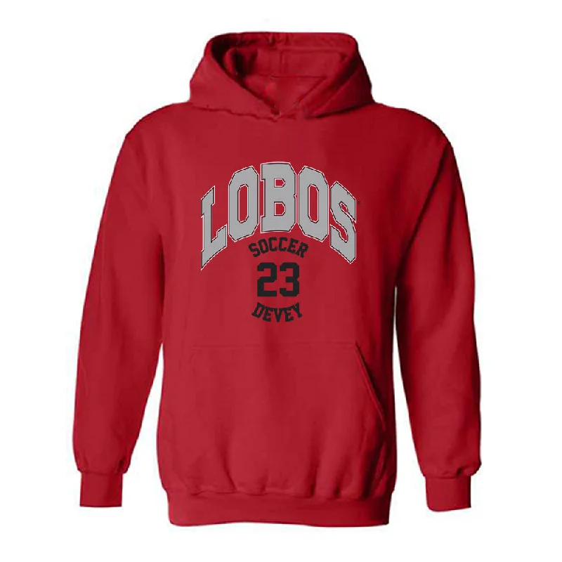 New Mexico - NCAA Women's Soccer : Presley Devey - Classic Fashion Shersey Hooded Sweatshirt Hoodie with Longline Fit Extended Stylish