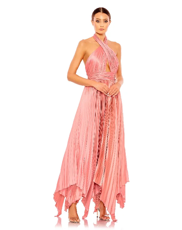 Flared Halter Dress Tunics Wedding white
