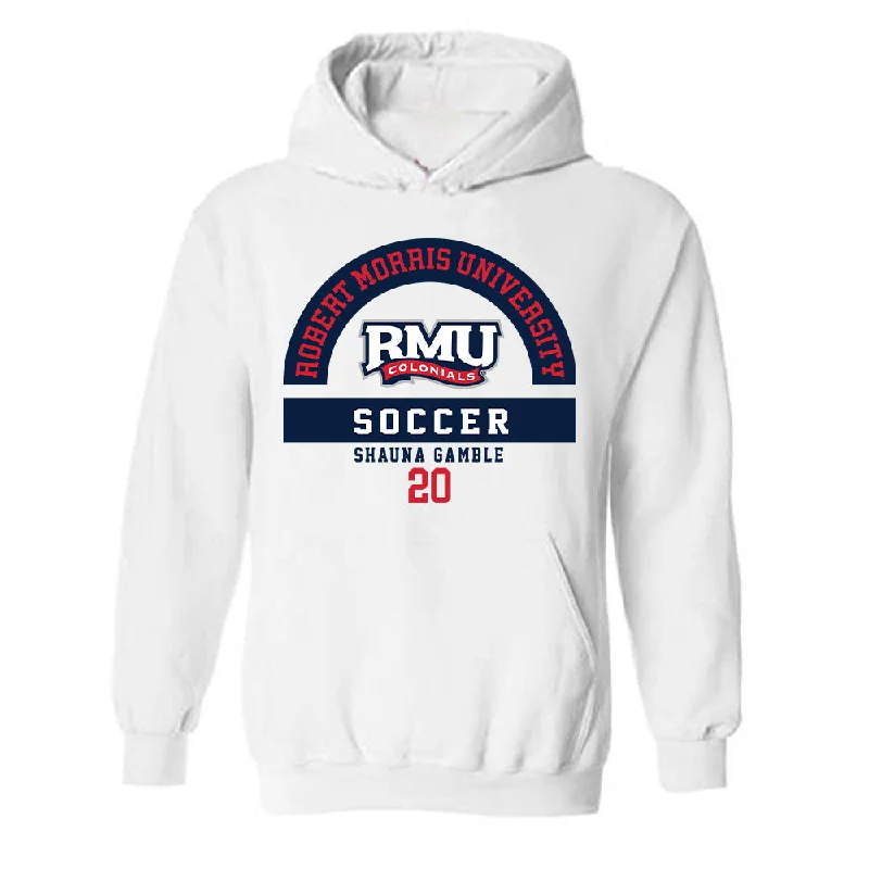 Robert Morris - NCAA Women's Soccer : Shauna Gamble - Classic Fashion Shersey Hooded Sweatshirt Hoodie with Drawcord Adjustable Secure