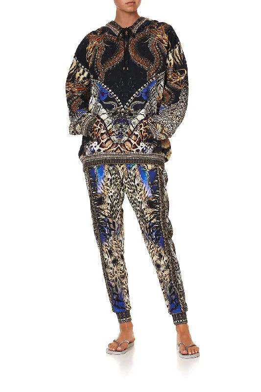 OVERSIZE BOYFRIEND HOODIE DRAGON LADY Hoodie with Camouflage Military Edgy