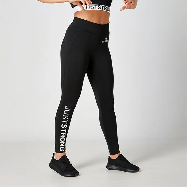 Jet Black Just Strong Leggings Comfortable Bootcut Workout Leggings
