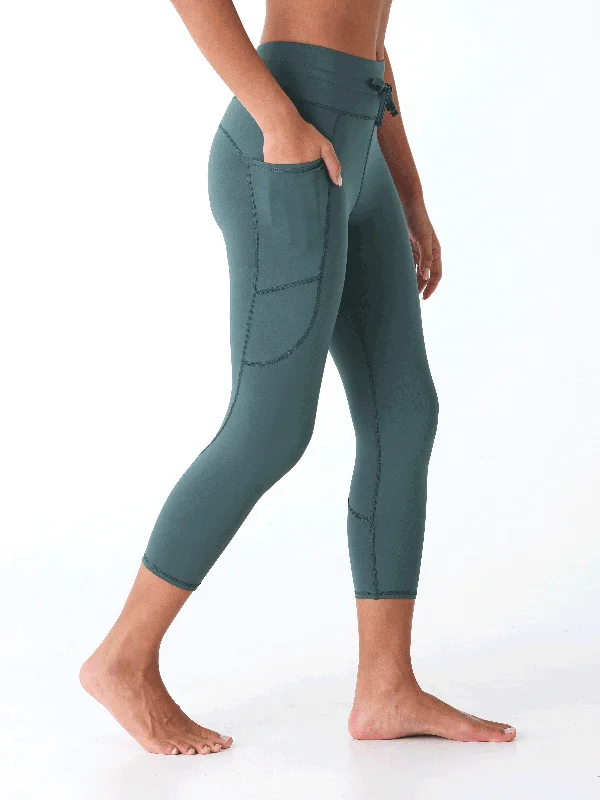 Rhoda High Rise Crop Legging 21” Elegant Sheer Leggings