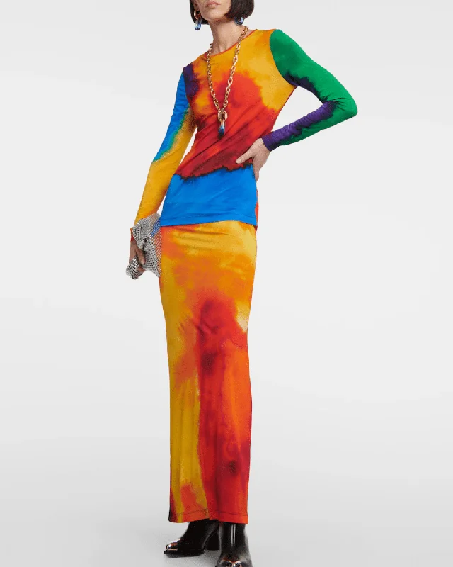 Paco Rabanne All Over Printed Top and Skirt Set cashmere skirt plush